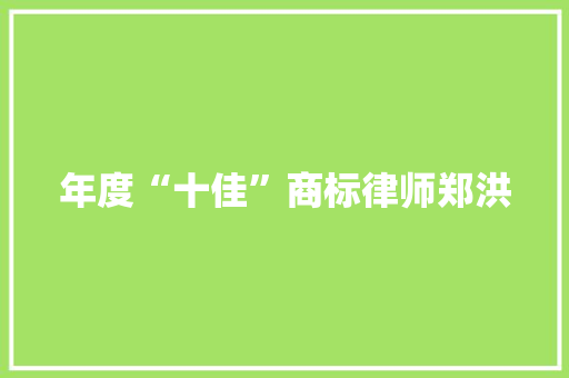 年度“十佳”商标律师郑洪 年度“十佳”商标律师郑洪 智能家居