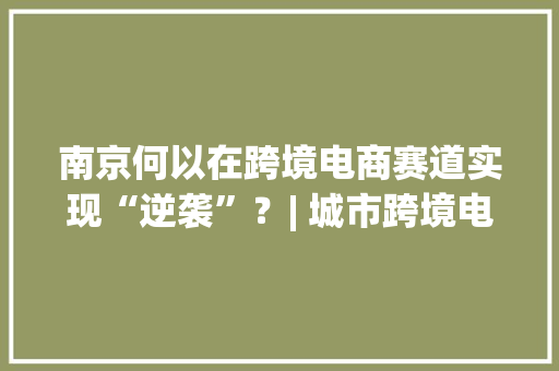 南京何以在跨境电商赛道实现“逆袭”？| 城市跨境电商转型案例库⑦ 南京何以在跨境电商赛道实现“逆袭”？| 城市跨境电商转型案例库⑦ 互联通信