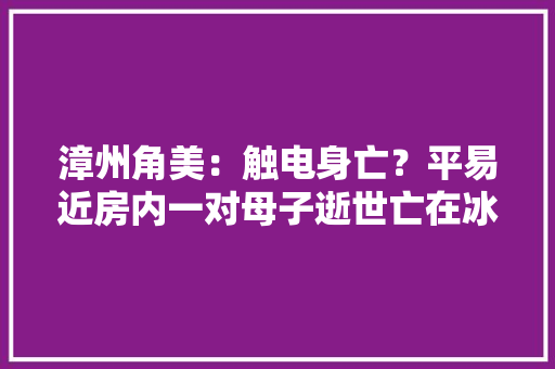 漳州角美：触电身亡？平易近房内一对母子逝世亡在冰柜旁
