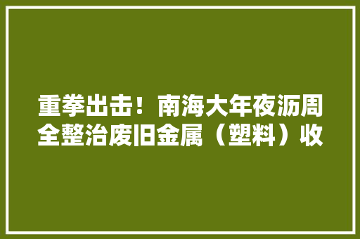 重拳出击！南海大年夜沥周全整治废旧金属（塑料）收受接收行业！ 重拳出击！南海大年夜沥周全整治废旧金属（塑料）收受接收行业！ 智能家居