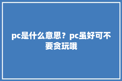 pc是什么意思？pc虽好可不要贪玩哦