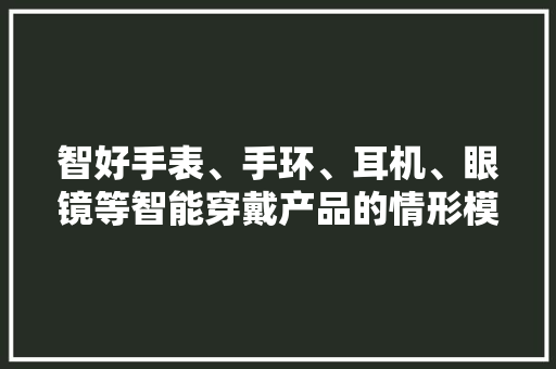 智好手表、手环、耳机、眼镜等智能穿戴产品的情形模拟测试