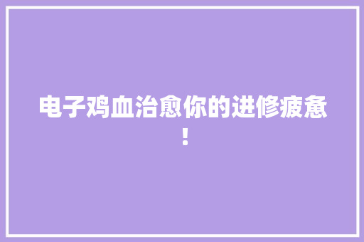 电子鸡血治愈你的进修疲惫！ 电子鸡血治愈你的进修疲惫！ 互联通信
