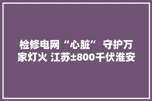 检修电网“心脏” 守护万家灯火 江苏±800千伏淮安换流站检修侧记