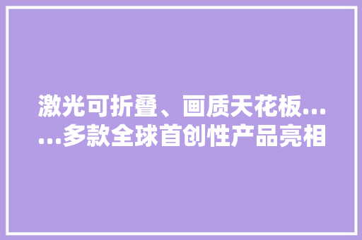 激光可折叠、画质天花板……多款全球首创性产品亮相上海2024年AWE