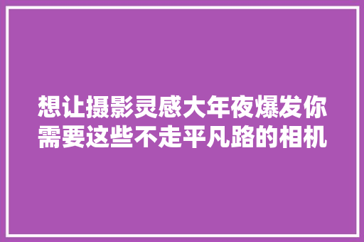 想让摄影灵感大年夜爆发你需要这些不走平凡路的相机 想让摄影灵感大年夜爆发你需要这些不走平凡路的相机 人工智能