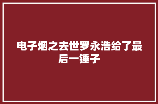 电子烟之去世罗永浩给了最后一锤子 电子烟之去世罗永浩给了最后一锤子 智能科技