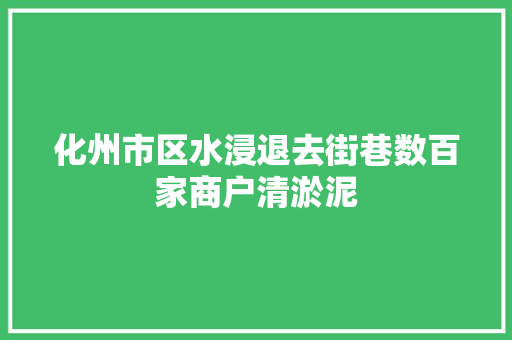 化州市区水浸退去街巷数百家商户清淤泥 化州市区水浸退去街巷数百家商户清淤泥 智能科技