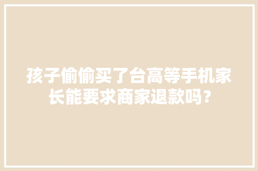 孩子偷偷买了台高等手机家长能要求商家退款吗？