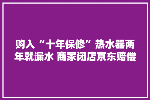 购入“十年保修”热水器两年就漏水 商家闭店京东赔偿不足维修费 购入“十年保修”热水器两年就漏水 商家闭店京东赔偿不足维修费 智能家居