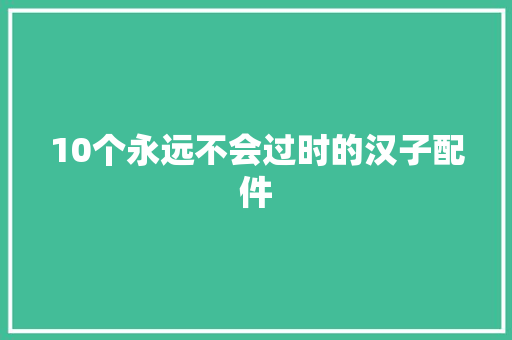 10个永远不会过时的汉子配件 10个永远不会过时的汉子配件 智能家居