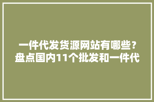 一件代发货源网站有哪些？盘点国内11个批发和一件代发平台