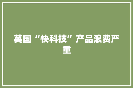 英国“快科技”产品浪费严重 英国“快科技”产品浪费严重 互联通信