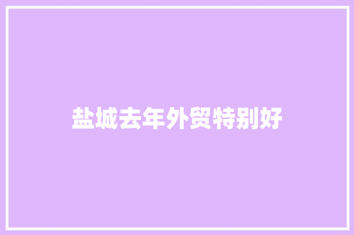 盐城去年外贸特别好