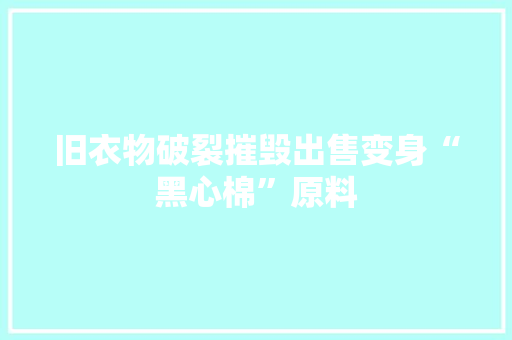 旧衣物破裂摧毁出售变身“黑心棉”原料 旧衣物破裂摧毁出售变身“黑心棉”原料 互联通信