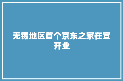 无锡地区首个京东之家在宜开业 无锡地区首个京东之家在宜开业 人工智能