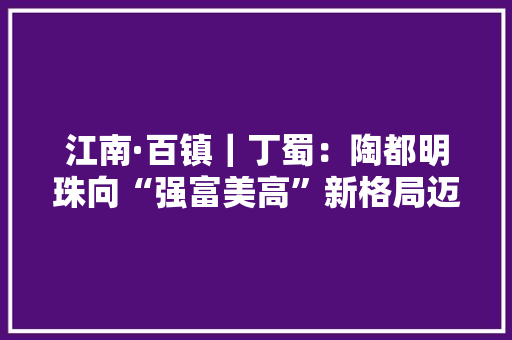 江南·百镇｜丁蜀：陶都明珠向“强富美高”新格局迈进 江南·百镇｜丁蜀：陶都明珠向“强富美高”新格局迈进 智能科技