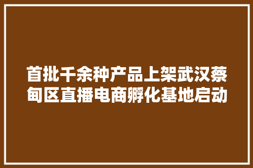 首批千余种产品上架武汉蔡甸区直播电商孵化基地启动运营 首批千余种产品上架武汉蔡甸区直播电商孵化基地启动运营 智能科技
