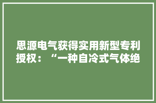 思源电气获得实用新型专利授权：“一种自冷式气体绝缘变压器散热用气体导流板” 思源电气获得实用新型专利授权：“一种自冷式气体绝缘变压器散热用气体导流板” 智能科技