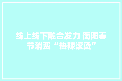 线上线下融合发力 衡阳春节消费“热辣滚烫” 线上线下融合发力 衡阳春节消费“热辣滚烫” 互联通信