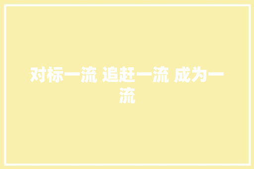 对标一流 追赶一流 成为一流 对标一流 追赶一流 成为一流 互联通信
