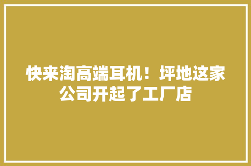 快来淘高端耳机！坪地这家公司开起了工厂店 快来淘高端耳机！坪地这家公司开起了工厂店 智能家居