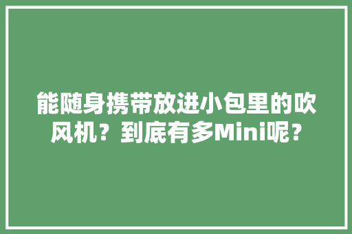 能随身携带放进小包里的吹风机？到底有多Mini呢？ 能随身携带放进小包里的吹风机？到底有多Mini呢？ 智能家居