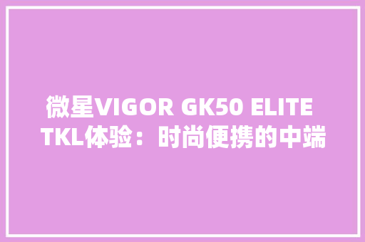 微星VIGOR GK50 ELITE TKL体验：时尚便携的中端TKL游戏机械键盘