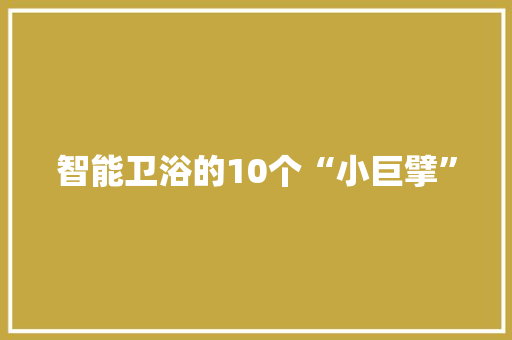 智能卫浴的10个“小巨擘” 智能卫浴的10个“小巨擘” 互联通信