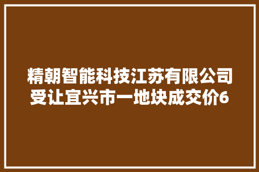 精朝智能科技江苏有限公司受让宜兴市一地块成交价600万元