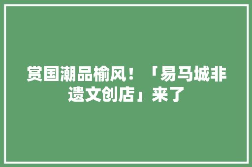 赏国潮品榆风！「易马城非遗文创店」来了