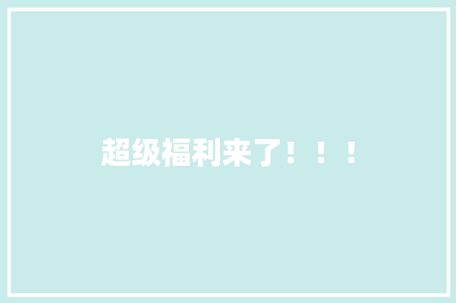 超级福利来了！！！