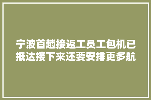 宁波首趟接返工员工包机已抵达接下来还要安排更多航班接人 宁波首趟接返工员工包机已抵达接下来还要安排更多航班接人 智能家居