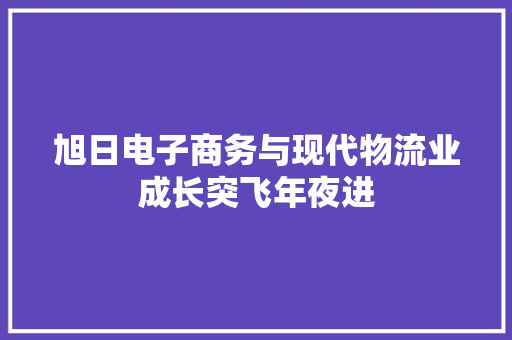 旭日电子商务与现代物流业成长突飞年夜进 旭日电子商务与现代物流业成长突飞年夜进 智能科技