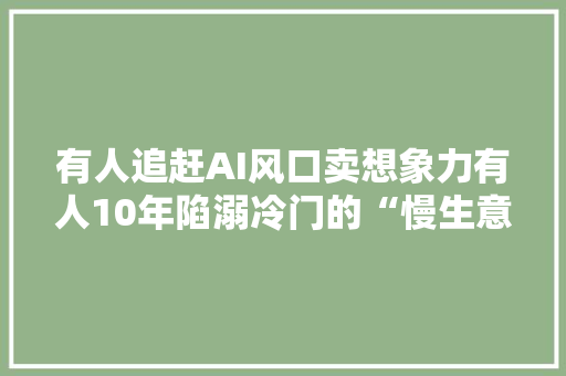 有人追赶AI风口卖想象力有人10年陷溺冷门的“慢生意”这些淘宝店为何火了？