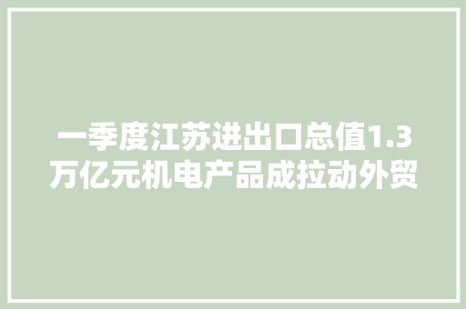 一季度江苏进出口总值1.3万亿元机电产品成拉动外贸“新动能” 一季度江苏进出口总值1.3万亿元机电产品成拉动外贸“新动能” 智能科技