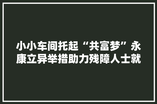 小小车间托起“共富梦”永康立异举措助力残障人士就业 小小车间托起“共富梦”永康立异举措助力残障人士就业 智能科技