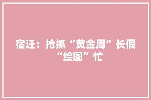 宿迁：抢抓“黄金周”长假“绘图”忙