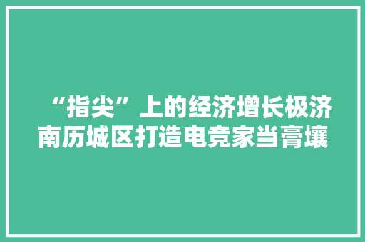 “指尖”上的经济增长极济南历城区打造电竞家当膏壤