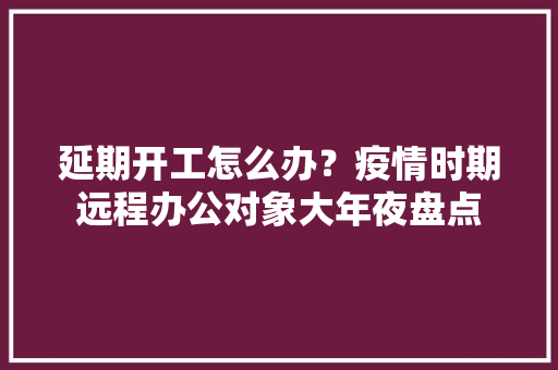 延期开工怎么办？疫情时期远程办公对象大年夜盘点 延期开工怎么办？疫情时期远程办公对象大年夜盘点 智能家居