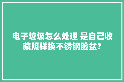 电子垃圾怎么处理 是自己收藏照样换不锈钢脸盆？