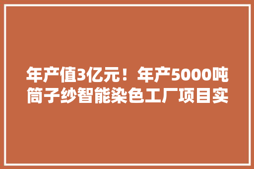 年产值3亿元！年产5000吨筒子纱智能染色工厂项目实现边调试边分娩