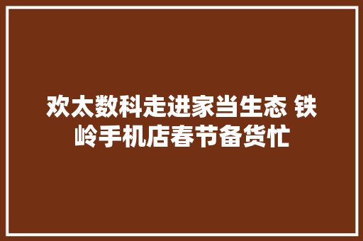 欢太数科走进家当生态 铁岭手机店春节备货忙