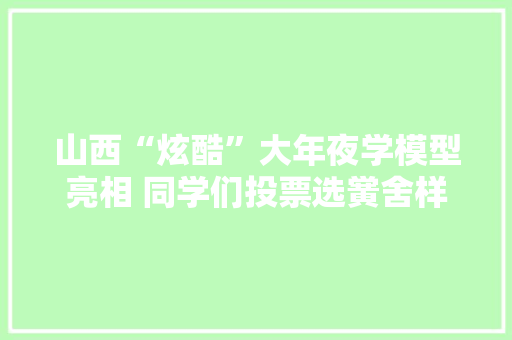 山西“炫酷”大年夜学模型亮相 同学们投票选黉舍样貌“平易近主决定”