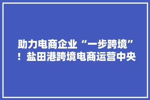 助力电商企业“一步跨境” ！盐田港跨境电商运营中央正式启用 助力电商企业“一步跨境” ！盐田港跨境电商运营中央正式启用 智能家居