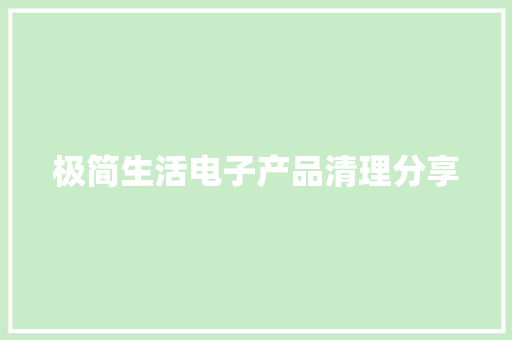 极简生活电子产品清理分享