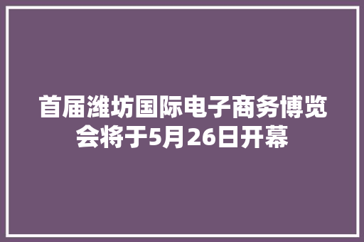 首届潍坊国际电子商务博览会将于5月26日开幕