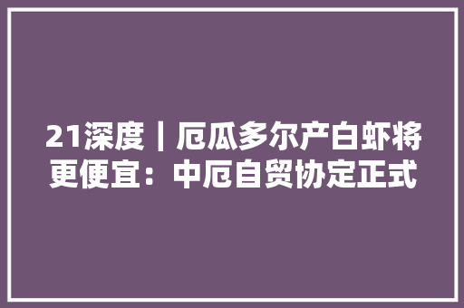 21深度｜厄瓜多尔产白虾将更便宜：中厄自贸协定正式生效90%税目互相取消关税