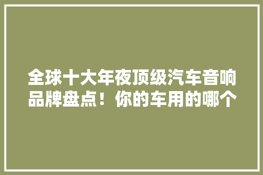 全球十大年夜顶级汽车音响品牌盘点！你的车用的哪个？