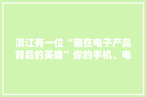 滨江有一位“藏在电子产品背后的英雄”你的手机、电视、音响里可能都有他的产品
